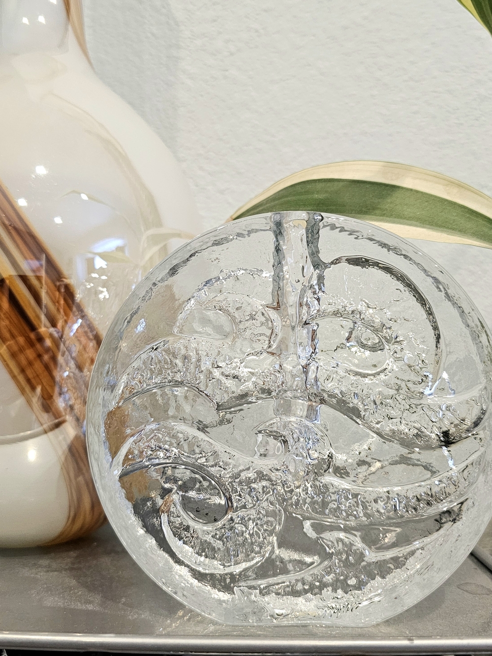 Solifleur Bubble Bud Vase Clear Wave Textured Germany Art Glass Home Decor